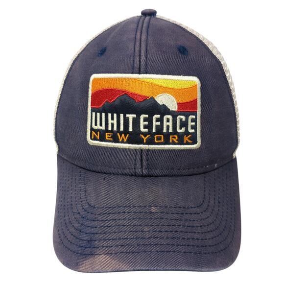 Whiteface New York Strapback Trucker Hat Blue One Size Mesh Back Ouray - Picture 1 of 9